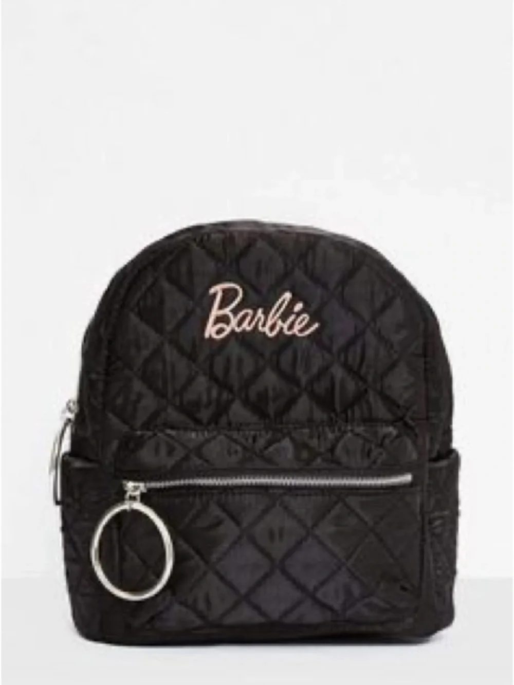 Missguided x Barbie Quilted Mini Backpack - Black